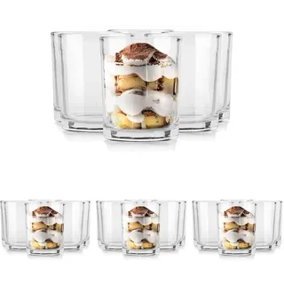 Glasmark KROSNO 1992 Dessertgläser 6er Set 250 ml Aus Glas Eisbecher Gläser Eisschalen Dessertschalen Spülmaschinenfest (Packung mit 4)
