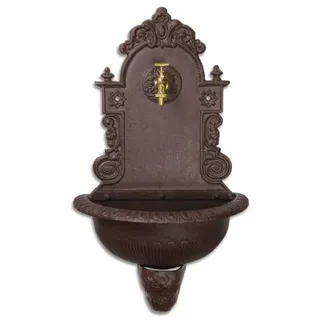 Casa Padrino Jugendstil Wandbrunnen aus Gusseisen in Braun 44,2 x 24,1 x H. 76,2 cm - Braun