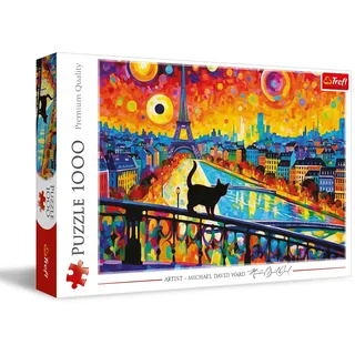 Trefl - Katze in Paris - Puzzle 1000 Elemente - DIY-Spiel, Kreative Unterhaltung, Spaß, Klassisches Puzzle für Erwachsene und Kinder ab 12 Jahren