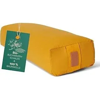 Yogabolster »Paravati« 67cm x 13cm | Gefüllt mit -Dinkelspelz (KBA) oder -Buchweizenschalen (KBA) | Yogakissen mit waschbarem Bezug | Sitzkissen & Zafukissen für Yin Yoga