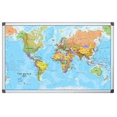 Bi-Office MAP0100802 Weltkarte, laminiert oder magnetisch