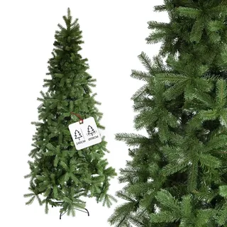 Weihnachtsbaum Slim aus realistischem PVC, ideal für kleine Räume, von höchster Qualität, 1544 dichte Zweige und Stabiler Boden, Elegantes Design für Klassische Weihnachtsdekorationen, 240 cm