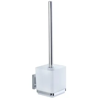 Wenko WC-Garnitur Quadro weiß, silber Metall, 1 St.