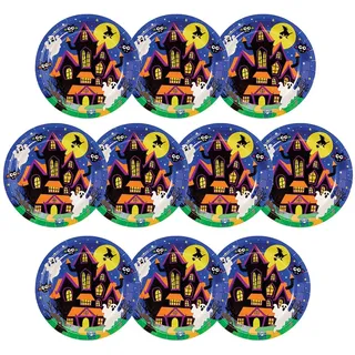 Baker Ross FX222 Halloween Party Pappteller-10 Stück, Partyteller aus Papier für den Kindergeburtstag