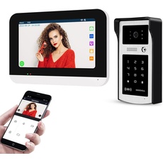 OBO HANDS 7Zoll 1080P WiFi Tuya Video-Türsprechanlage für 1-Familienhaus, Touchscreen,wasserdichte Nachtsicht-HD-Kamera