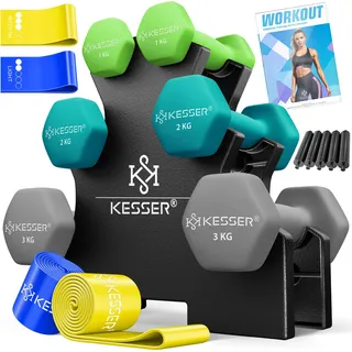 Kesser Hantel-Set Kurzhanteln 12 kg rutschfeste Neopren