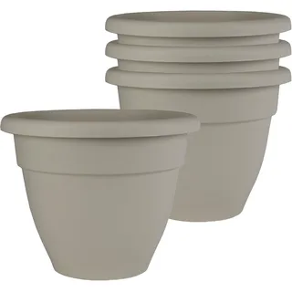 The HC Companies Karibik-Pflanzgefäß, 15,2 cm, leicht, für drinnen und draußen, Kunststoff, für Kräuter und Blumen, Cottage-Stein, 4 Stück