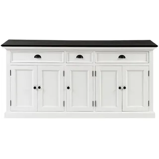 HalifaxContrast Sideboard 5 Türen, 2 große og 1 klein Schublade weiß, schwarz. - Schwarz