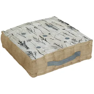 Soleil d'ocre, Bodenkissen aus Reiner Baumwolle, 40 x 40 x 8 cm, bernsteinfarben