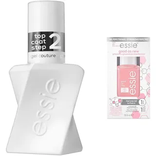 essie Gel Couture Top Coat (13,5 ml) & Apricot Nagelöl (13,5 ml) im Set, Glanz & für gesunde, langanhaltende Maniküre
