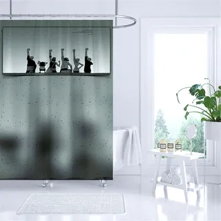 Anime One Piece Luffy Zoro Duschvorhänge Nami Badezimmer Shower Curtain mit 12 Ringen - One Piece 08 - 180 x 180cm