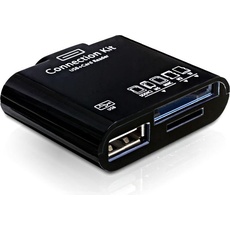 Delock Mobile Connecting Kit USB+Card Reader (Samsung Tablet) black (USB 2.0), Speicherkartenlesegerät, Schwarz