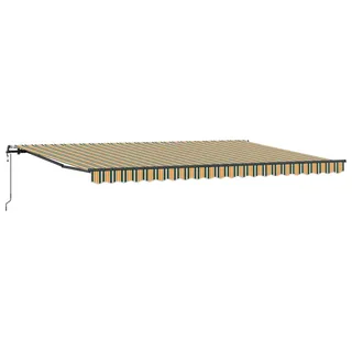 vidaXL Einziehbare Markise Grün und Gelb 500 x 300 cm - Grün