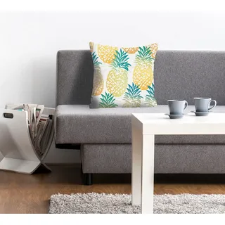 queence Dekokissen »Janni« mit Ananas, Kissenhülle ohne Füllung, 1 Stück, gelb