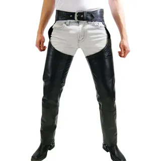 Bockle® 1991 Chaps echte Lederhose Lederchaps , W36/L36 - Schwarz