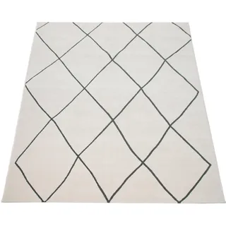 Paco Home Kurzflorteppich 80/150 cm Haral 786 , Weiß , Textil , Rechteckig , 80x150 cm , strapazierfähig, für Fußbodenheizung geeignet , Teppiche und Böden, Teppiche