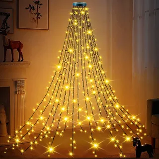 Christbaumbeleuchtung mit Ring, 400 LEDs Lichterkette Weihnachtsbaum mit 16 tränge 1.75m Tannenbaum lichterkette, Fairy Lights Christmas LED Tree für 150cm-240cm Baum Weihnachten/Party/Hochzeit