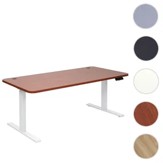 Schreibtisch HWC-D40, Computertisch, elektrisch höhenverstellbar 160x80cm 53kg MVG ~ natur, weiß