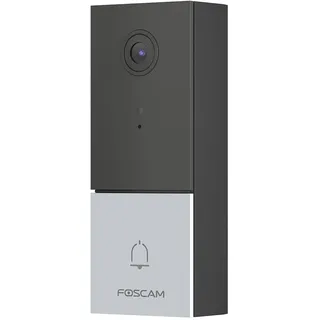 Foscam VD1 4 MP Dual Band WLAN Videotürklingel mit Zwei-Wege-Audio, kompatibel mit Alexa und Google Assistant - Schwarz, Silber