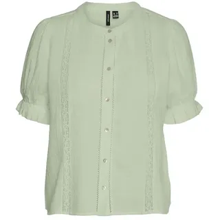Vero Moda Natali 2/4 Lace Kurzarm-bluse - Fog Green - S