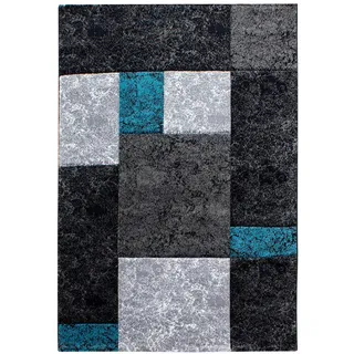 Novel Flachwebeteppich , Türkis , Textil , Karo , rechteckig , 140x200 cm , Oeko-Tex® Standard 100 , pflegeleicht , Teppiche und Böden, Teppiche, Webteppiche