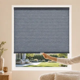 Chicology Cordless Cellular Shades Sichtschutzrollo, 1 Zelle, Polyester, Metall, Kunststoff, Morning Ocean, 163W x 97H cm