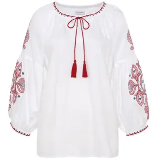 LASCANA Langarmbluse Damen weiß-rot-blau Gr.38