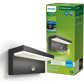 Philips Außenwandleuchte Aluminium 9,2 cm inkl. Bewegungsmelder grau