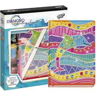 Totum Diamond Painting Journal Notizbuch Delfin mit über 1500 Strasssteinen