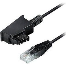 Bild Telefon (analog) Anschlusskabel [1x TAE-F-Stecker - 1x LAN (10/100MBit/s)] 10m Schwarz