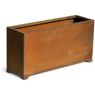 onlyfire Pflanzkübel Groß Außen, Stahl Pflanzkasten Rechteckig, Blumentopf Gross Draussen, Ideal für Garten, Terrasse, Balkon und Wohnräume, Blumenkasten mit Abflusslöchern, Vintage Blumenkübel XXL