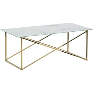 Beliani Couchtisch Emporia Weiß Gold 100 x 50 x 40 cm