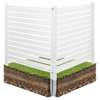 Vevor Lamellenzaun 122 x 122 cm Weiß PVC 2 St.