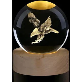 AWARDSEN 60 mm Adler-Glaskugel Deko, Adler-Figur Personalisierte Geschenke | AWARDSEN Tier-Kristallkugel, Deko Wohnzimmer, Briefbeschwerer Glaskugel Deko Geschenk für Tierliebhaber