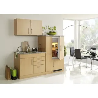 Held Möbel Singleküche mit Geräten Toronto 190 cm buche matt zerlegt 782.1.6510 - Braun