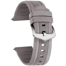 BINLUN Silikon Kautschuk Uhrenarmbänder 12mm-24mm Hochwertiges Uhrenarmband aus Gummi Flexibles Ersatzarmband für Herren Damen (Weiß/Rot/Schwarz/Blau/Orange/Grau/Grün)