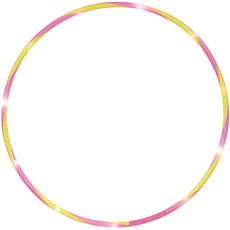 alldoro 63008 Hoop Fun Ø 72 cm, Hoopreifen mit 11 LEDs, Hula Reifen für Sport, Fitness und Gymnastik, Sportreifen mit Licht, für Kinder ab 4 Jahren & Erwachsene, gelb/pink