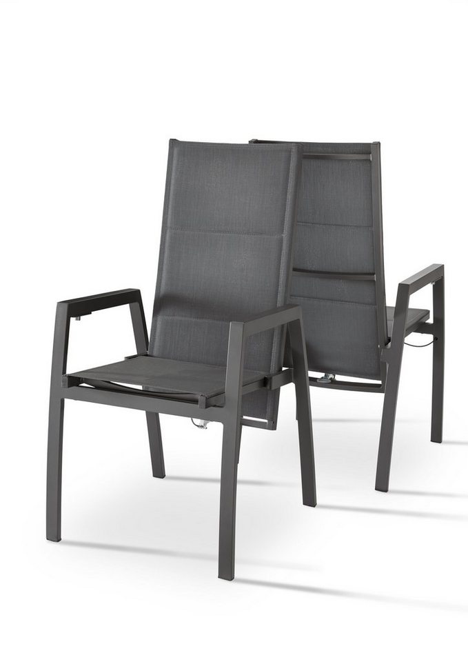 Bild von Hochlehner »COSTA«, (Set), 2 St., Aluminium, textilene Bespannung, stufenlos verstellbare Rückenlehne, grau