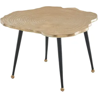 Couchtisch - Wohnzimmertisch - Beistelltisch - Tisch - Rund - Aluminium, Goldfarben - Design inspiriert von Baumscheiben