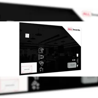ALLboards Glas-Magnettafel 180,0 x 120,0 cm schwarz