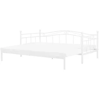 Beliani Ausziehbett Metall Tulle 80 x 200 cm Weiß