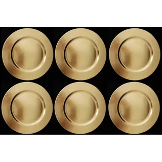 6 Tischsets Kreisförmig Gold 33CM Weihnachten Deko Tisch