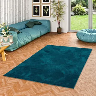 Pergamon Luxus Super Soft Hochflor Langflor Teppich Silky Petrol