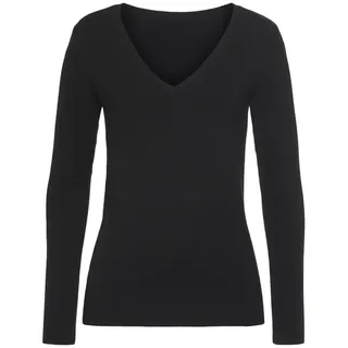 VIVANCE V-Ausschnitt-Pullover Damen schwarz Gr.32/34