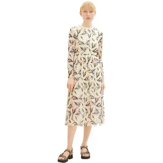 TOM TAILOR Denim Damen Mesh Kleid mit Muster, 27463 - Cream Abstract Print, S