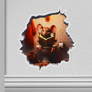 Wandaufkleber Mauseloch 3D, Lustig Mausloch Wandaufkleber, Mauseloch Wandtattoo, Mauseloch Aufkleber 3D für Kinderzimmer, Wohnzimmer, Kinderzimmer, Schlafzimmer