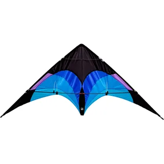 Wolkenstürmer Wolkenstürmer® Lenkdrachen Flip (blau) - 2-Leiner Sportlenkdrachen - Stablenkdrachen für Kinder & Einsteiger (140cm) - flugfertig inkl. Polyesterleinen und Handschlaufen