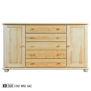 Kommode Anrichte Schrank Echtholz Neu Sideboard JVmoebel - Beige