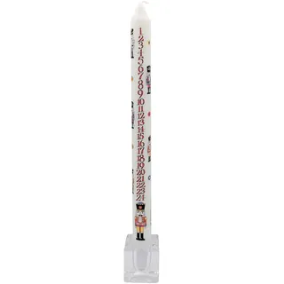 Alison Gardiner Nussknacker-Adventskerze, geruchloses Wachs, Weihnachts-Countdown-Kerze, 10 Stunden Brenndauer, festliches Design, handgefertigt in England, Tischdekoration