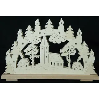 Schwibbogen Kirchberg mit Kerzen b x h= 50x32cm NEU Lichterbogen Fensterschmuck